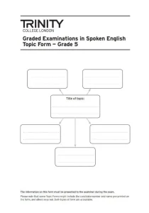 Trinity B1 English test (GESE Grade 5) Topic Form
